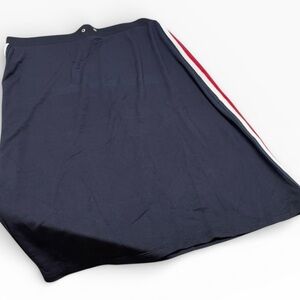 Tommy Hilfiger Navy Maxi Skirt Tricolor Side Stripe XL Drawstring Missing
